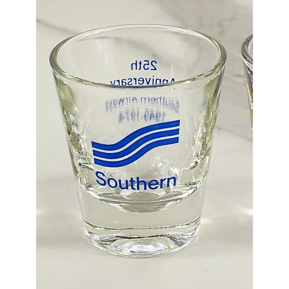 Southern Airways Airline Shot Glass 21th 25th Anniversary 70s x3 New Vintage - Picture 8 of 15